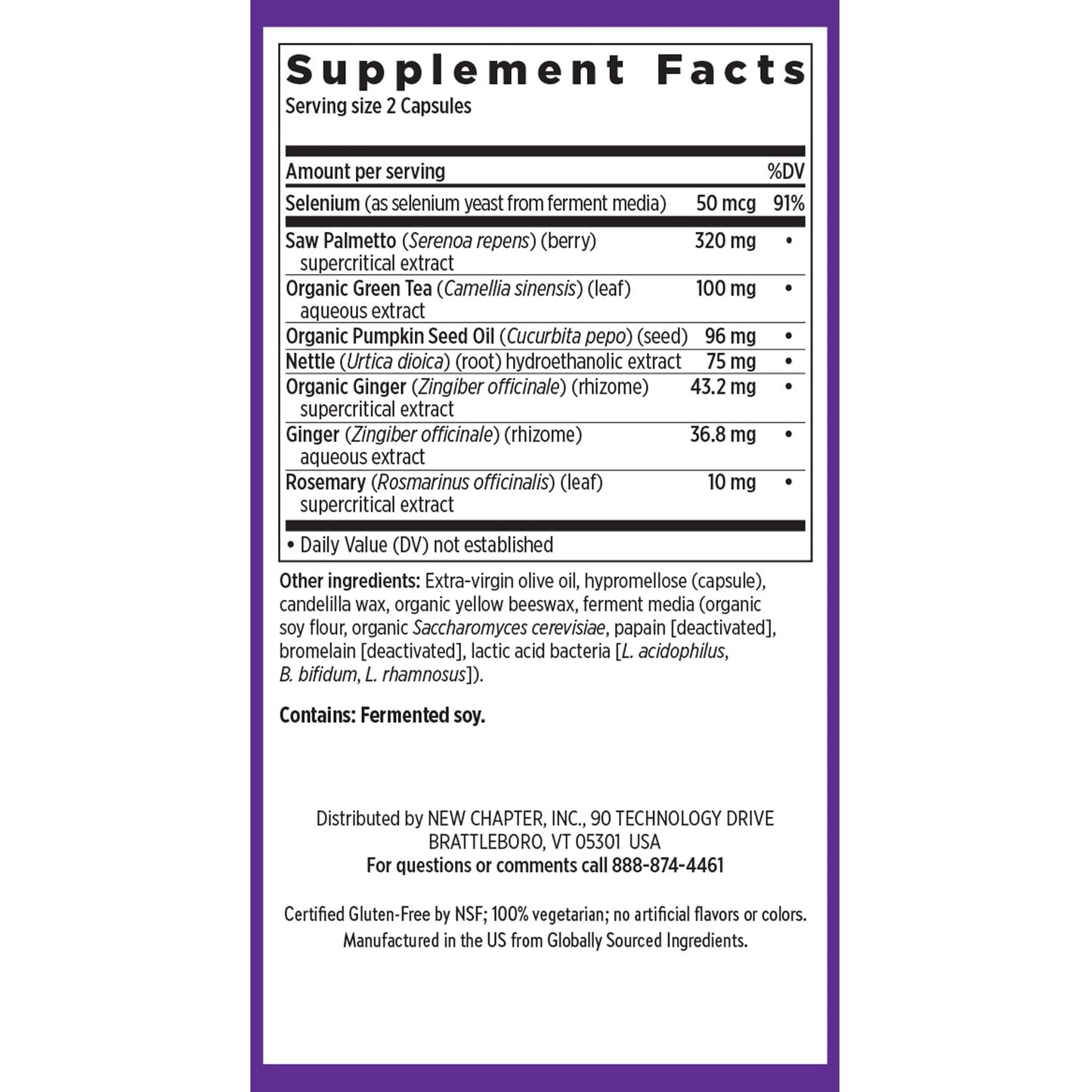 New Chapter Prostate 5LX™ – Clinical Saw Palmetto + Fermented Selenium, 120 Veg Capsules