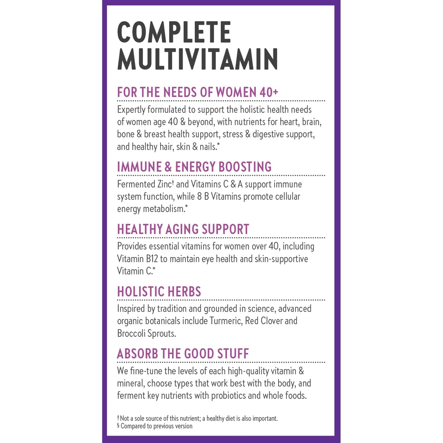 New Chapter Women’s 40+ Multivitamin – One Daily, Fermented Nutrients, Gentle on Empty Stomach