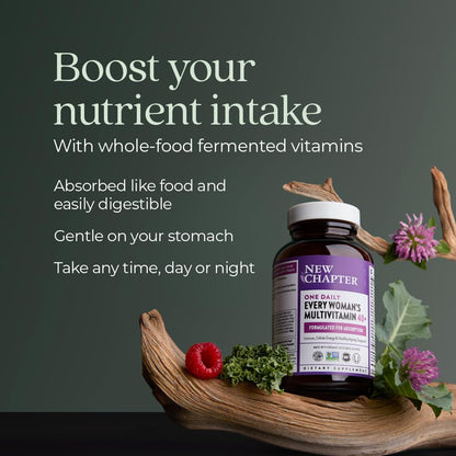 New Chapter Women's Multivitamin 40+ | One Daily, Fermented Vitamins, Gentle on Empty Stomach