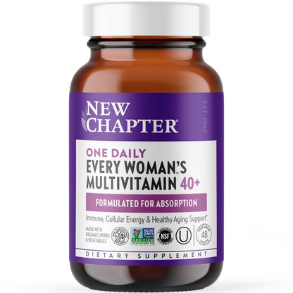 New Chapter Women's Multivitamin 40+ | One Daily, Fermented Vitamins, Gentle on Empty Stomach
