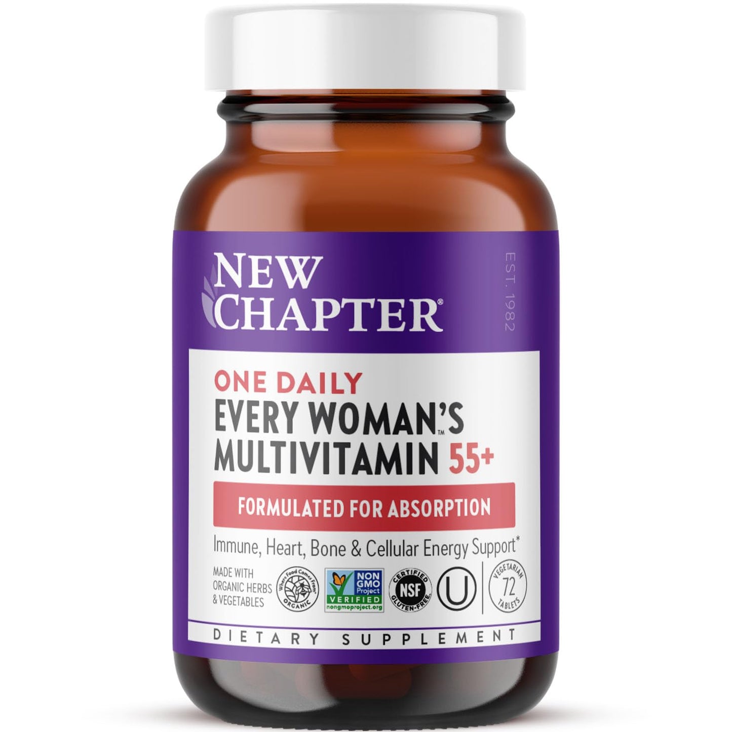 New Chapter Women’s Multivitamin 55+ – One Daily, Fermented Nutrients for Immune, Energy & Bone Health