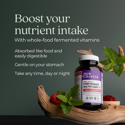 New Chapter Women’s Multivitamin 55+ – One Daily, Fermented Nutrients for Immune, Energy & Bone Health