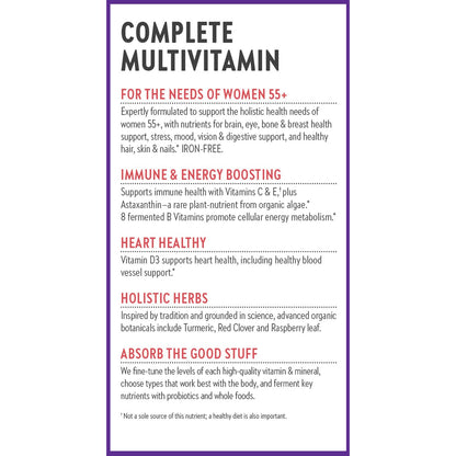New Chapter Women’s Multivitamin 55+ – One Daily, Fermented Nutrients for Immune, Energy & Bone Health