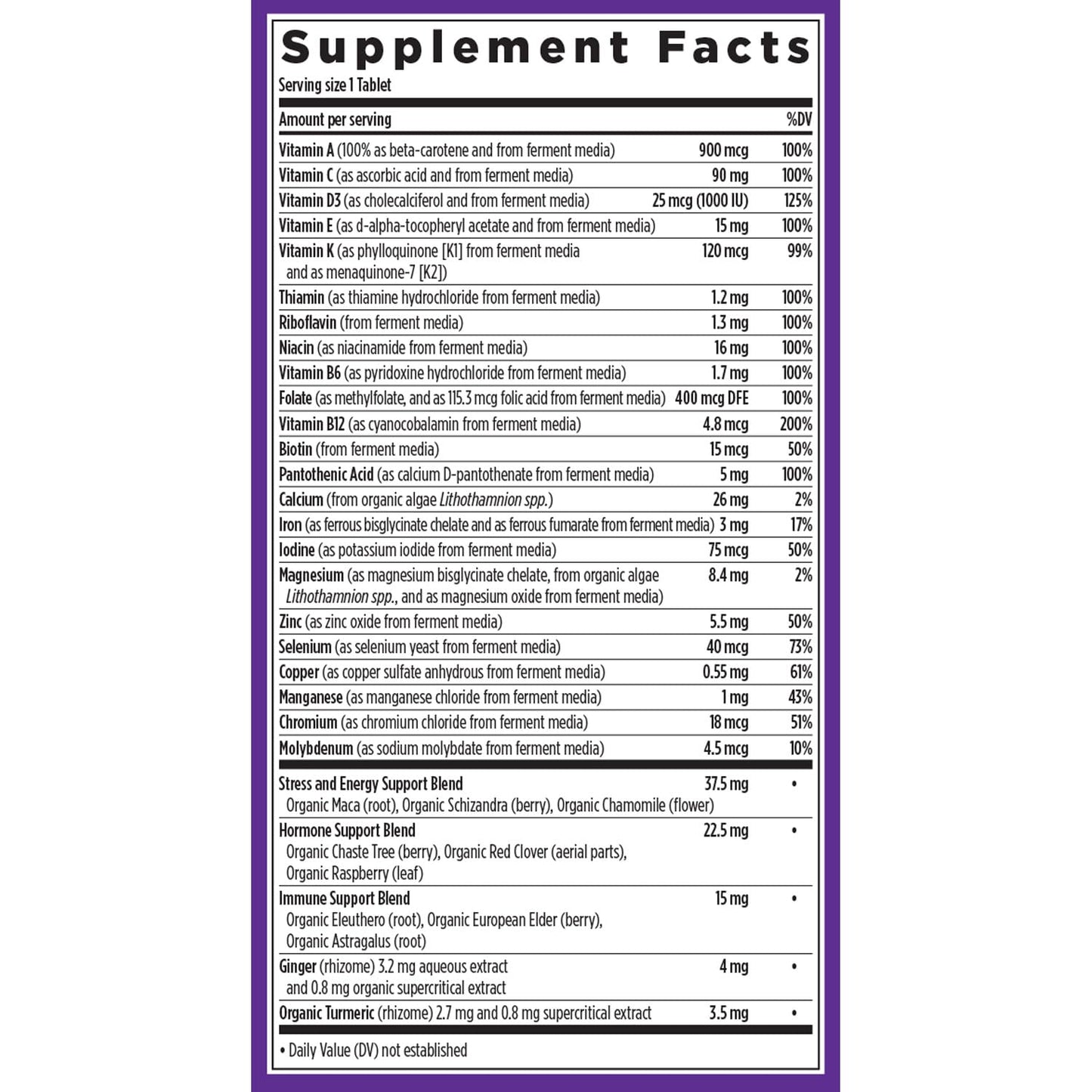 New Chapter Women’s One Daily Multivitamin – Gentle, Fermented Nutrition for Immune Support & Hair Health