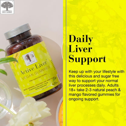 New Nordic Active Liver Gummies – Milk Thistle, Artichoke & Turmeric, Sugar Free & Vegan (Pack of 3)
