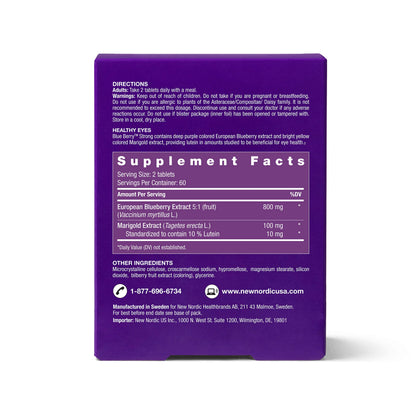 NEW NORDIC Blue Berry Eye Vitamin with Lutein & Zinc – 120 Tablets