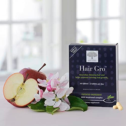 NEW NORDIC Hair GRO: Hair Growth Supplement with Biotin & Palm Tocotrienols, 60 Count