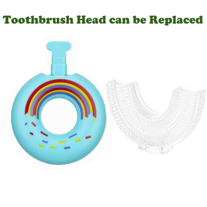 Newrichbee Toddler U-Shaped Toothbrushes - 4 Pack, 2-8 Years, Food Grade, Colorful