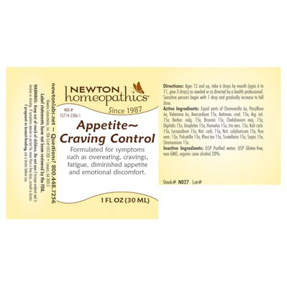 Newton Homeopathics Appetite Craving Control - 1 Oz Liquid