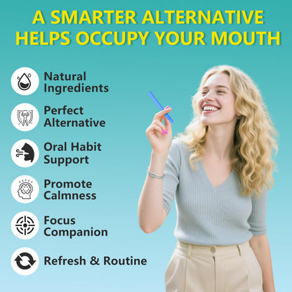 NEWUPGRADED Chewable Essential Oil Breath Stick – 9 Refills, Long-Lasting Freshness, BPA-Free