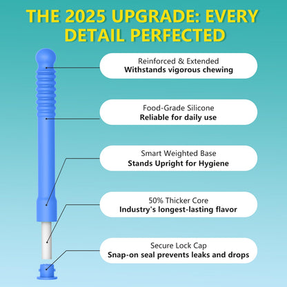NEWUPGRADED Chewable Essential Oil Breath Stick – 9 Refills, Long-Lasting Freshness, BPA-Free