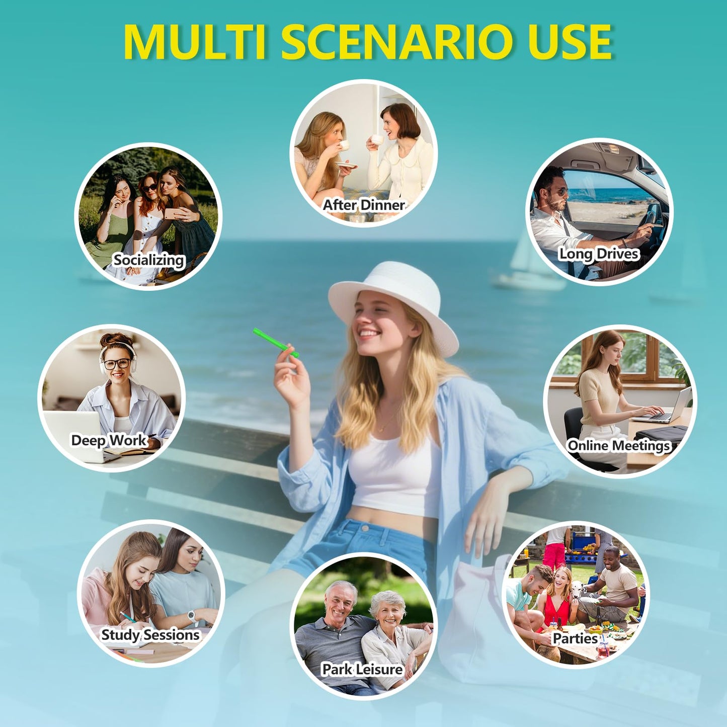 NEWUPGRADED Chewable Essential Oil Breath Stick – 9 Refills, Long-Lasting Freshness, BPA-Free