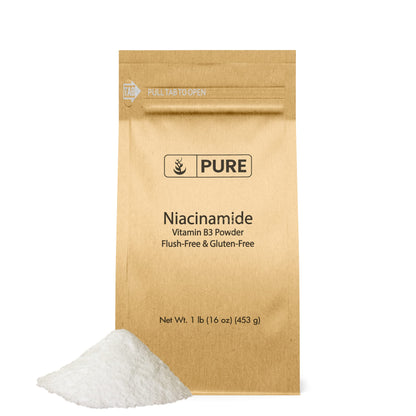 Pure Original Niacinamide Powder (1lb) Vitamin B3 - Flush-Free, Gluten-Free