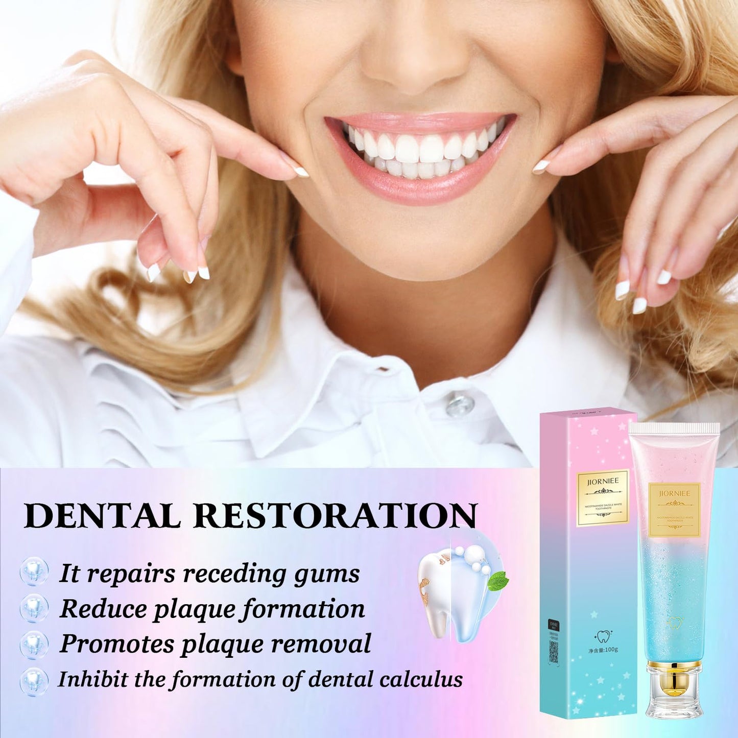 2PCS Niacinamide Toothpaste – Whitening, Enamel Repair & Fresh Breath