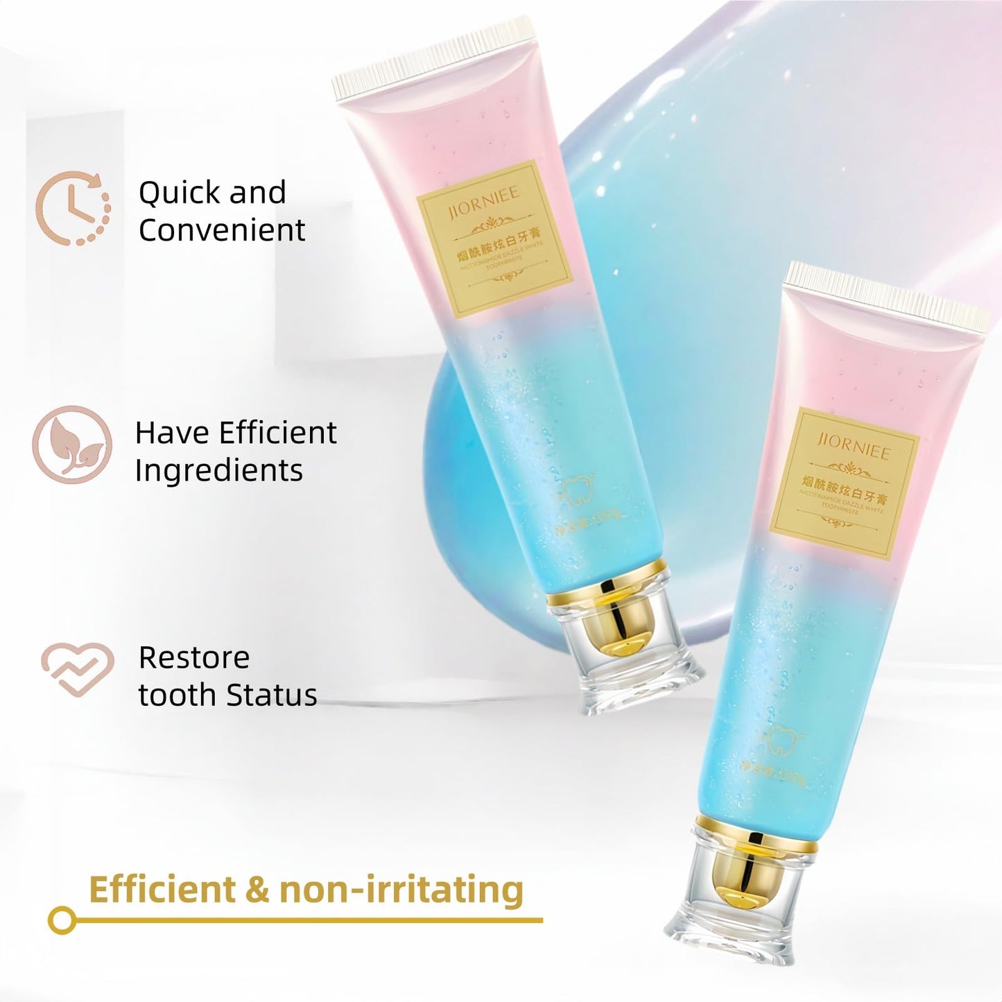 2 Pcs Niacinamide Whitening Toothpaste – Deep Stain Removal & Fresh Breath