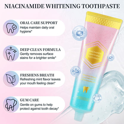 Niacinamide Whitening Toothpaste 100g – Fresh Breath, Stain Removal & Gum Care