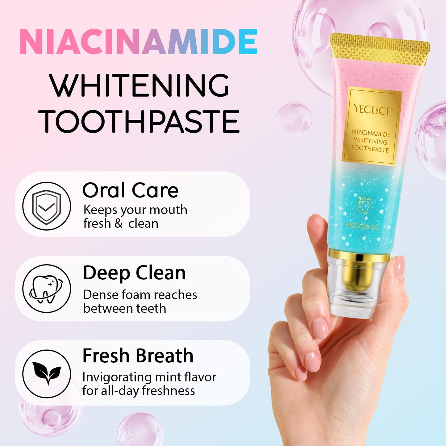 Niacinamide Toothpaste – Whitening, Enamel Protection, 4 oz