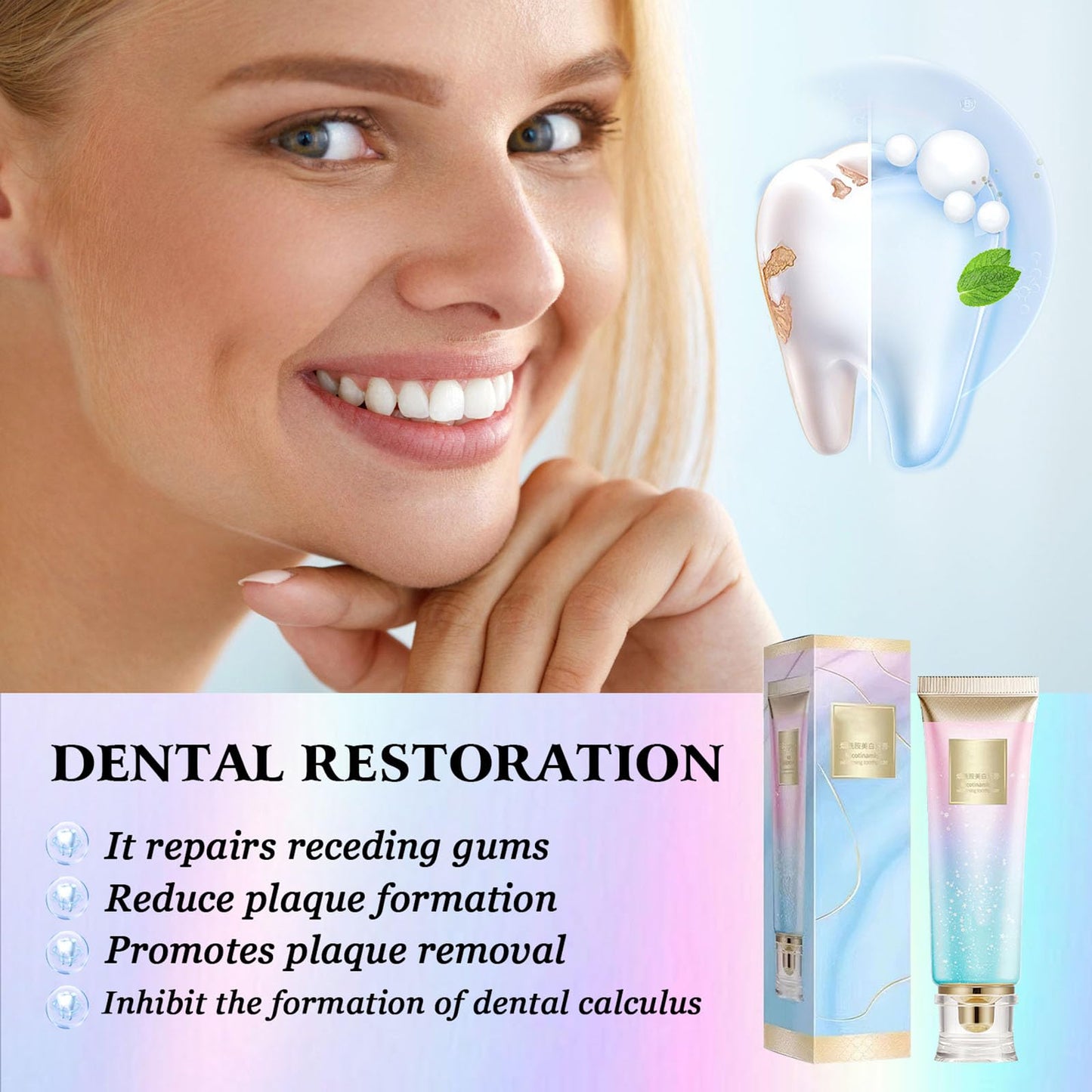 Niacinamide Whitening Toothpaste - Complete Care, Natural Peppermint