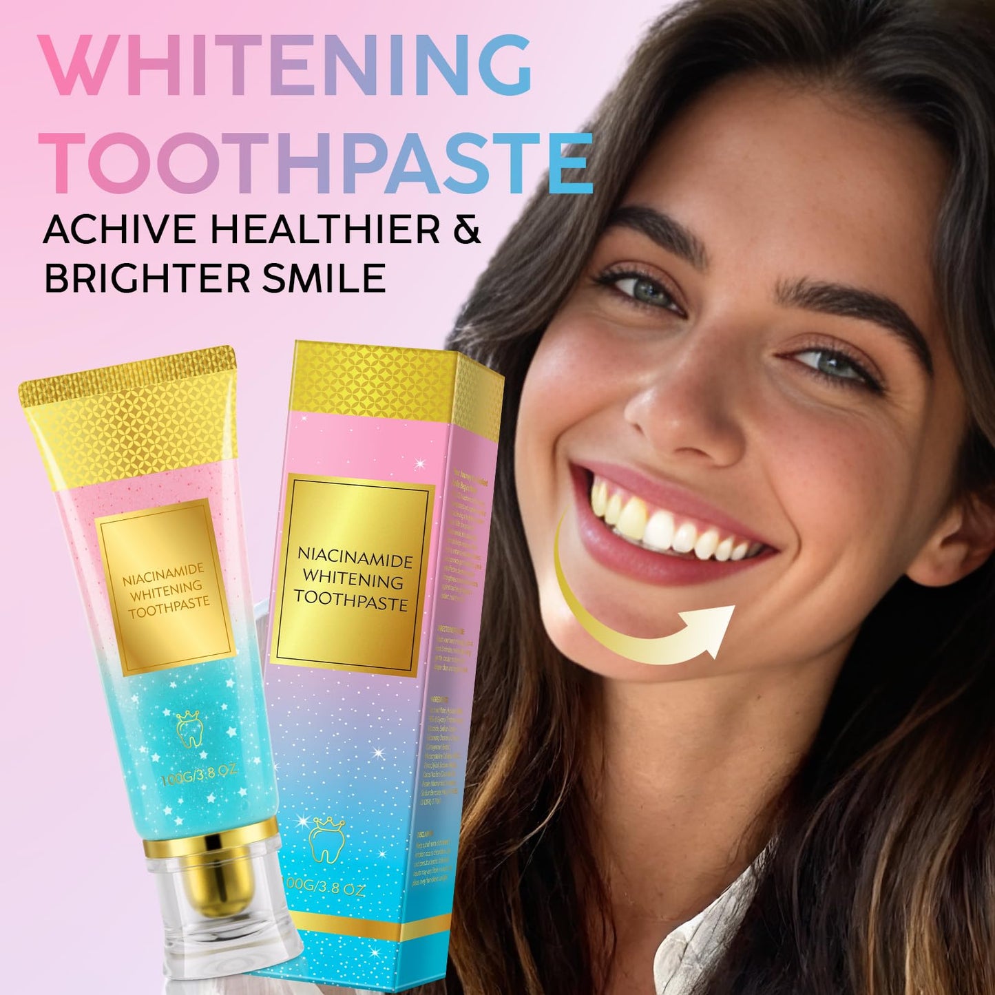 Niacinamide Whitening Toothpaste - Gum Care, Enamel Protection, Fluoride-Free