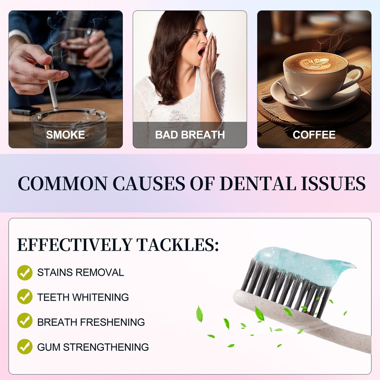 Niacinamide Whitening Toothpaste – 2 Pack, Gentle Care, Stain Removal, Gum Health & Enamel Protection