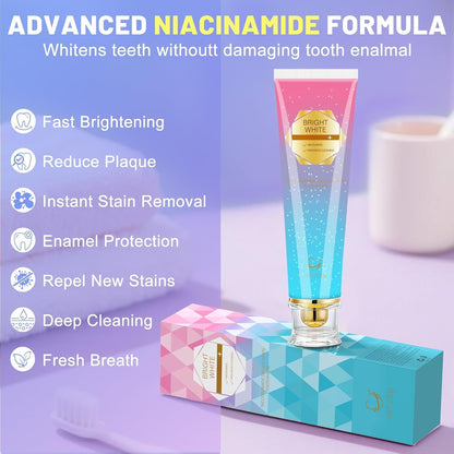Niacinamide Whitening Toothpaste – Fluoride-Free for Sensitive Teeth | Kimralur Triple Whitening