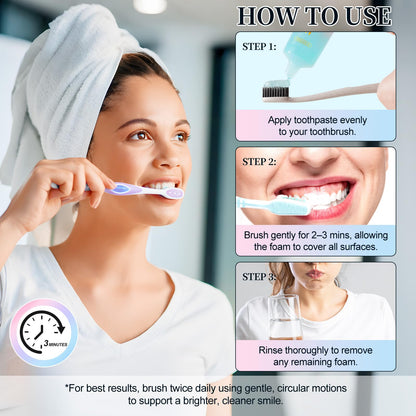 Niacinamide Whitening Toothpaste – Intensive Triple Whitening for Deep Stains, Enamel-Safe, Mint-Peach Flavor, 3.5oz