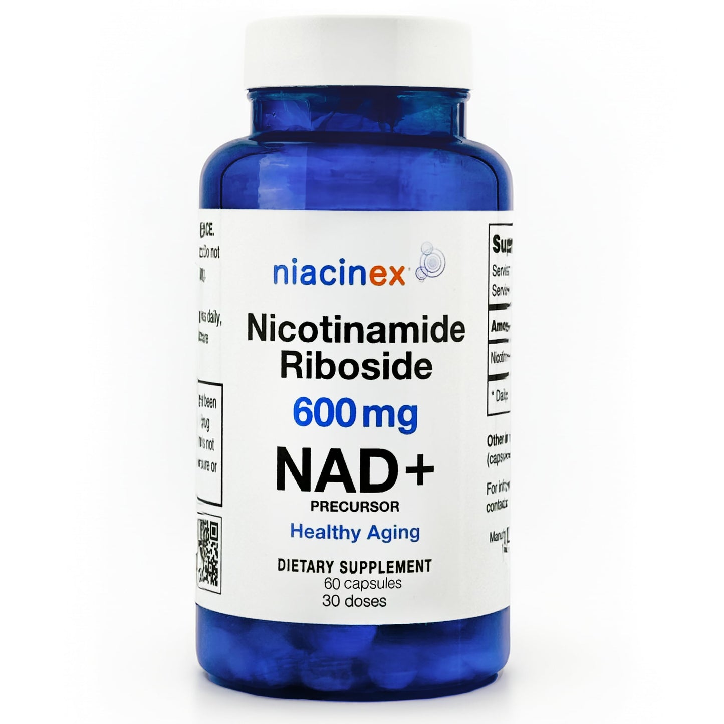 Niacinex NAD+ NR Supplement - 600mg Nicotinamide Riboside - Healthy Aging, Clarity & Energy - 60 Capsules - Made in USA