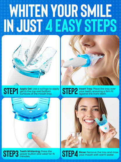 Nicwell Teeth Whitening Kit for Sensitive Teeth – 3x 35% Carbamide Peroxide + LED Light