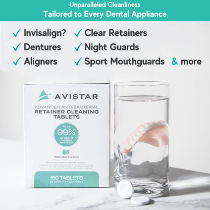Retainer & Mouth Guard Cleaner Tablets – Mint Flavor, 300 Count