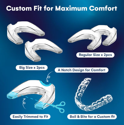 Mouth Guard for Teeth Grinding at Night – Custom Moldable Bruxism Guard + 12 Tablets