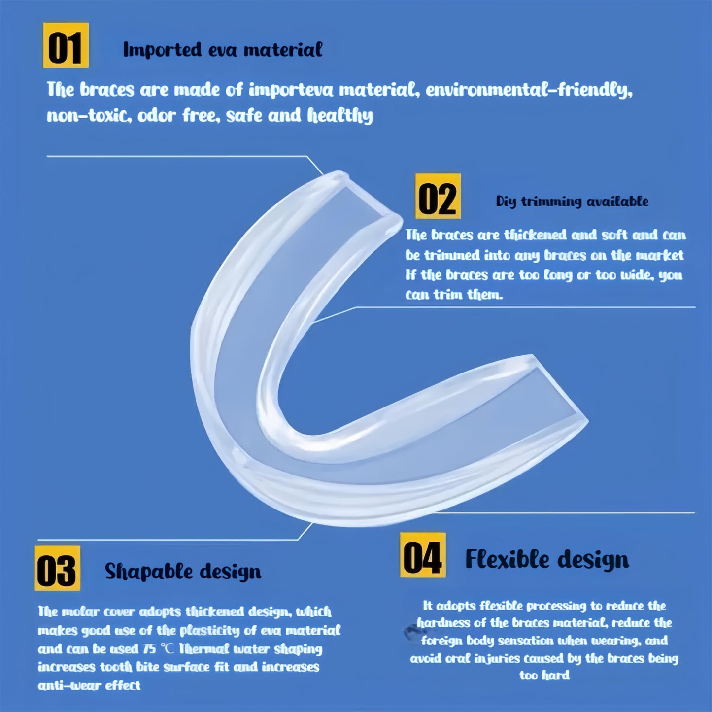 4 Pack Night Guards for Teeth Grinding - Sleep Mouth Guard for Teeth Clenching