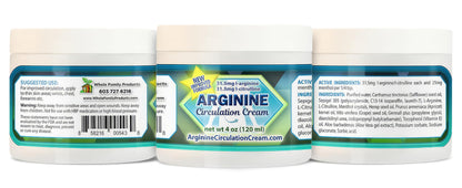 Arginine Circulation Cream 4 oz - Menthol, L Arginine & L Citrulline Lotion | Supports Healthy Leg & Body Blood Flow