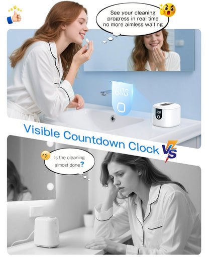 2025 Enhanced Ultrasonic Retainer Cleaner – 2X Power, 45kHz, UV Lights, 4 Modes