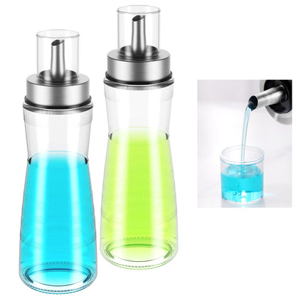NiHome 2-Pack 10oz Leakproof Glass Mouthwash Dispensers – Easy Pour, Built-in Cup & Dust Cover