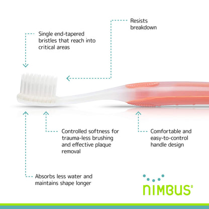 NIMBUS NIMBY Kid's Extra Soft Toothbrushes – For Sensitive Teeth & Gums (4 Pack)