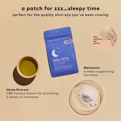 The Good Patch Nite Nite Sleep Patch – Plant-Powered, Sustained-Release Sleep Support (16 Patches)