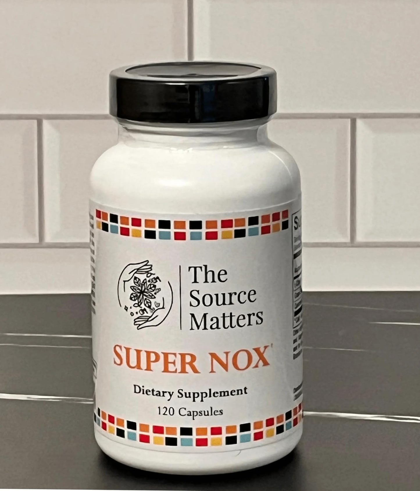 Super NOX Nitric Oxide Support Supplement | The Source Matters | Circulation & Vascular Health (120 Capsules)