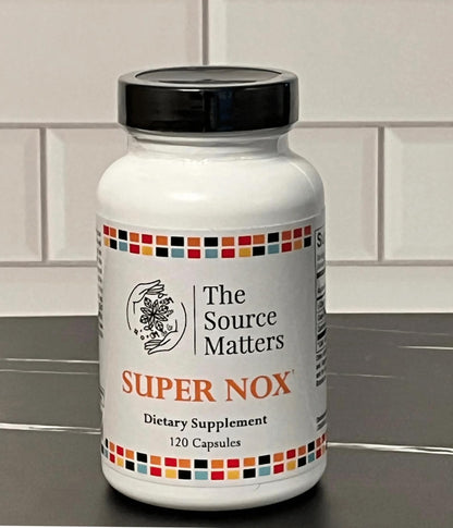 Super NOX Nitric Oxide Support Supplement | The Source Matters | Circulation & Vascular Health (120 Capsules)