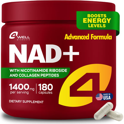 NMNH NAD Supplement 1400mg – NR, Collagen & Cellular Energy (180 capsules)