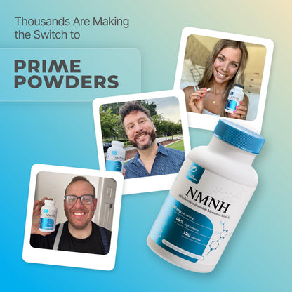 Prime Powders NMNH: Dihydronicotinamide Mononucleotide NAD+ Support (120 Capsules)
