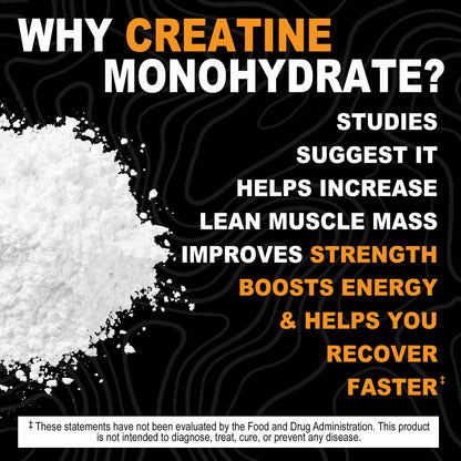 It's Just! Creatine Monohydrate Powder - 1000g (200 Servings) | Unflavored, Made in USA, 3rd-Party Lab Tested, Scoop Included