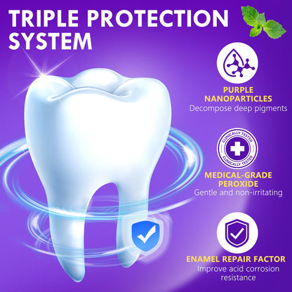 Teeth Whitening Pen 6 Pack—Purple Gel, No-Sensitivity Formula, Mint Fresh Breath