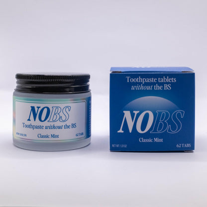NOBS Toothpaste Tablets – Fluoride-Free Nano Hydroxyapatite, Plastic Free, Eco & Travel Friendly
