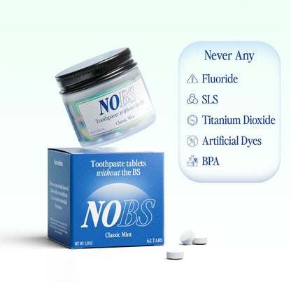 NOBS Toothpaste Tablets – Fluoride-Free Nano Hydroxyapatite, Plastic Free, Eco & Travel Friendly