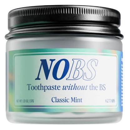 NOBS Toothpaste Tablets – Fluoride-Free Nano Hydroxyapatite, Plastic Free, Eco & Travel Friendly