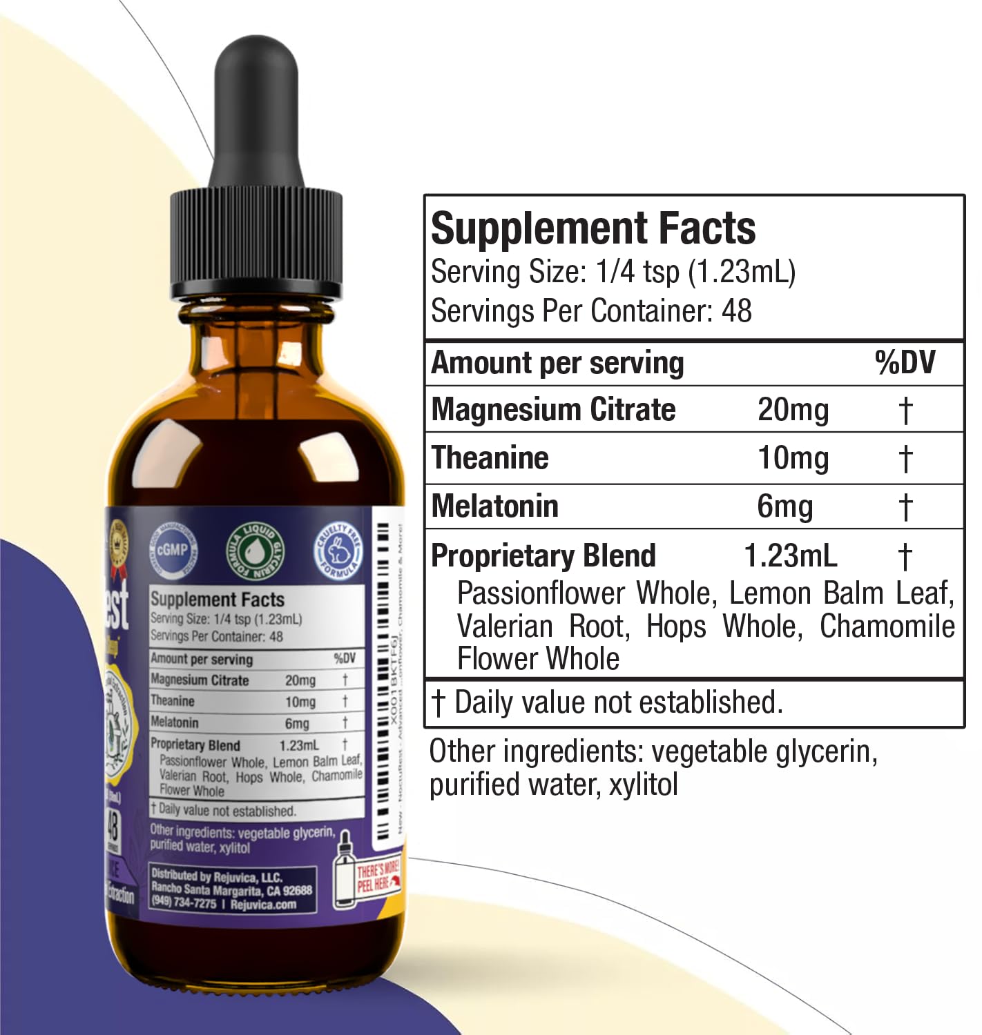 NoctuRest Natural Sleep-Aid with Valerian & Melatonin – Alcohol-Free Liquid for 2X Absorption