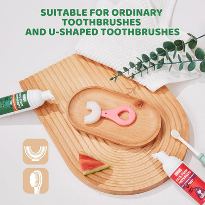 NOHOO Fluoride-Free Foam Toothpaste for Kids – 2 Strawberry + 2 Watermelon (60ml)