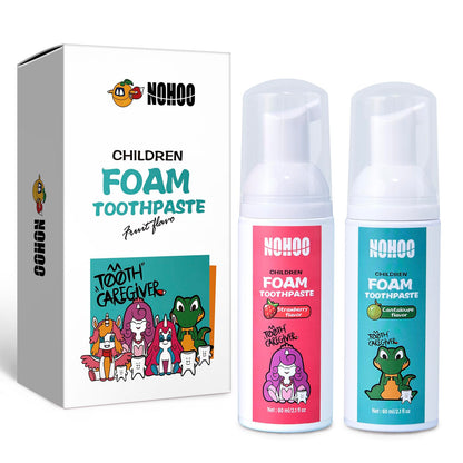 NOHOO Fluoride Free Foam Toothpaste for Kids – Strawberry & Canteloupe