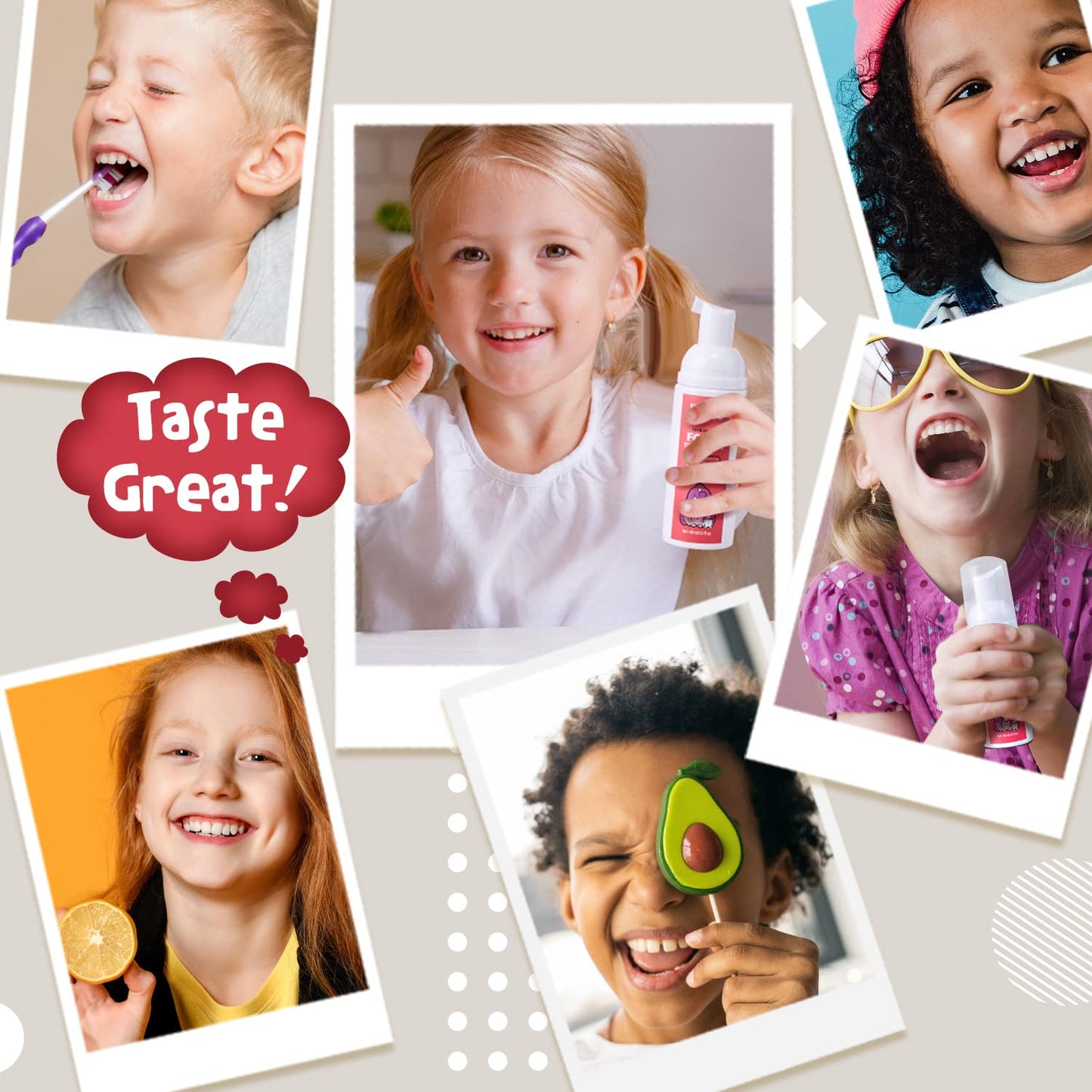 NOHOO Fluoride Free Foam Toothpaste for Kids – Strawberry & Canteloupe