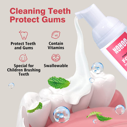 NOHOO Fluoride Free Foam Toothpaste for Kids – Strawberry & Canteloupe